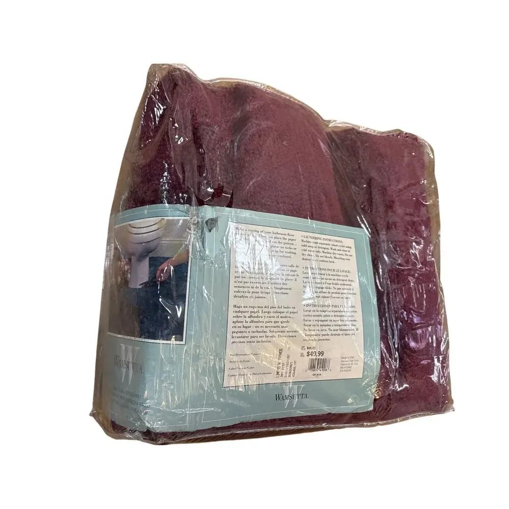 Vintage NWT Wamsutta Wall to Wall bath Carpet dry step 5’x6’ burgundy never used